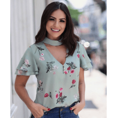 Blusa Floral Gola